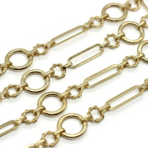 24k Shiny Gold Plated 12x21mm Paperclip chain, Oval Link Chain, Wholesale Chains DIY Jewelry Making Supplies, Jewelry Chain, Bulk Chains BGC