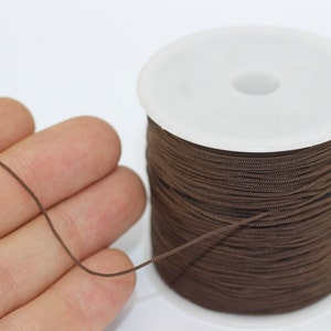 100 m / 110 yard 0.6 mm Knotting Cord - Brown Beading Cord, Nylon Cord - Shamballa Macrame - Chinese Knotting Cord - Jewelry Supplies, CNM14
