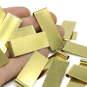 15x42mm Rectangle Bended, Rectangle Blanks, rectangle stamping blanks, Brass Blanks, Rectangle charms, laser charms, brass finding, STBL