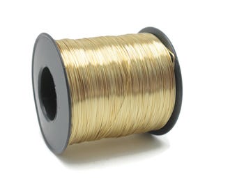 Filo color oro da 1460 piedi, filo per gioielli, avvolgimento di filo artigianale morbido, calibro 26 (0,4 mm), bobina e rocchetto di filo antiossidante WRRI