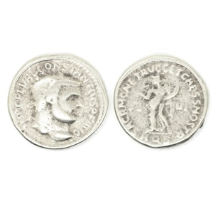 Antique silver Caesar coins, Maximianus II 25 mm Roman Empire artifact, Ancient Greek Rome art coins, Historical coins, Replica coins, HST
