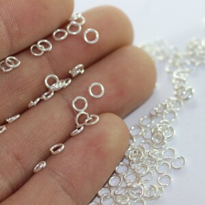 20 Gauge Bright silver Plated Jump Rings, 5 mm Tiny Brass Jump Ring Connector, Round Jumpring Connectors, JMPS