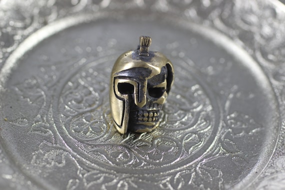 Perle En Laiton Pour Cordon De Couteau - Breloque Tête De Mort, Dimensions 2.45x2.04x2.3 Cm, Parfaite Pour DIY Paracorde Et Accessoires