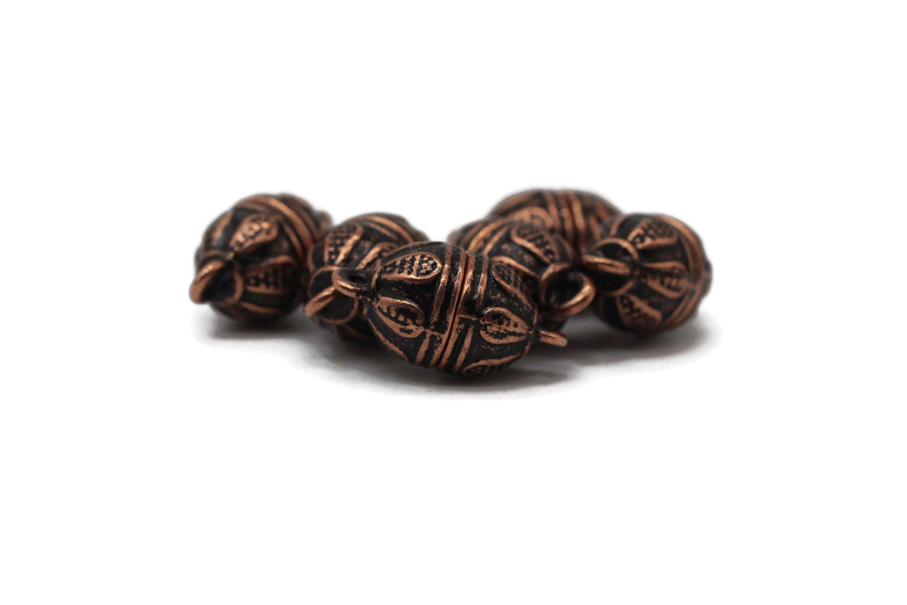 Antique Copper Authentic Ball Clasps 10x18mm Cord End Clasp, Clasp