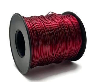 Alambre de cobre burdeos de 731 pies, cobre macizo, envoltura de alambre artesanal suave, calibre 20 (0,8 mm), bobina y carrete de alambre de cobre macizo sin recubrimiento WRRI