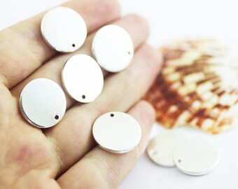 1.4 x 18 mm glänzend versilbert, runde Stamping Discs, Stamping Blanks, silber runde Scheibe, runder Anhänger, Verbinderanhänger, Kreisrohlinge, Solid