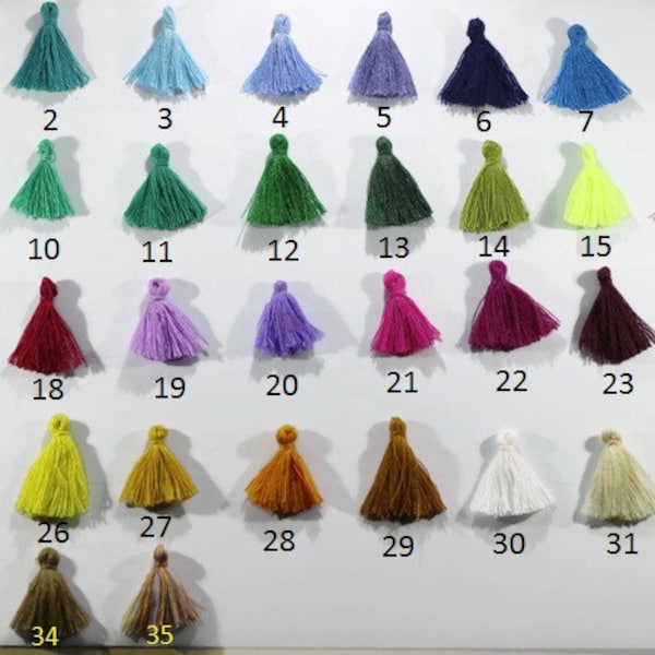 Pick Your Mini Tassel, Mini Earring Tassels, 27mm Silky Touch tassel jewelry, Thread top tassels tiny short tassel, cotton tassel, MNTS