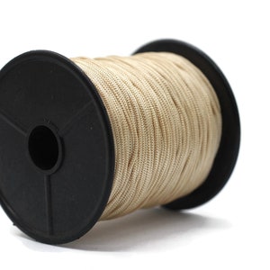 1.1 MM Chinese Knot Beige Nylon Cord, 92 Yards Macrame Bracelet Cording, Shamballa Beading Kumihimo String, Braided Shade Lift Cord TN