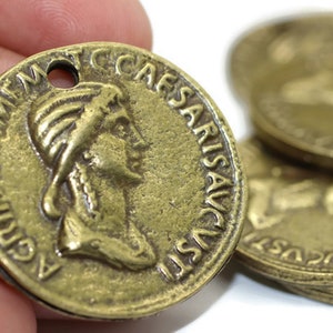 Agrippina the Younger, Roman Empress Antique Bronze Coins, 34 mm Bronze Pendant, double side charms, Roman Pendants, Replica Coins, AGCP