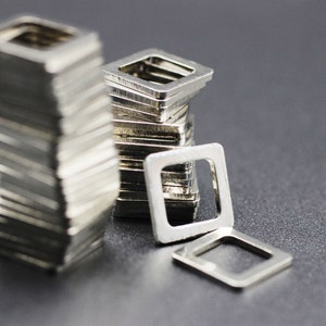 Antique Silver Square connectors, 10mm Square Tags, Geometric Charm, Square Connector, DIY Finding, necklace charms, jewelry pendant, SGCR