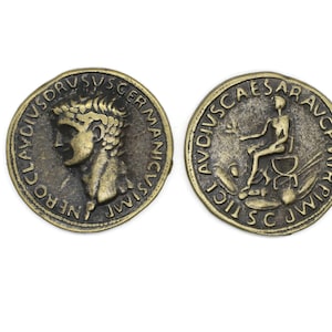 Impero, claudio, sesterzio in oricalco coin, 35 mm Roman Empire artifact, Ancient Greek Rome art coins, Historical coin, Replica coins, HST