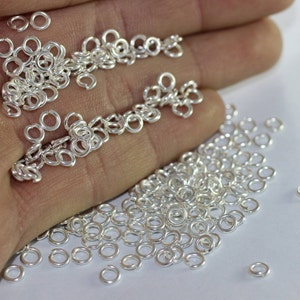 Bright Silver Plated Jump Rings, 5 mm Tiny Jump Ring Connector, Round Jumpring Connectors, JMPS