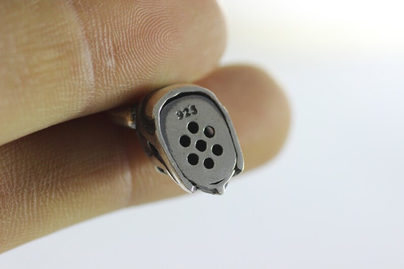 925 Sterling Silver Orc Beads 19 Mm Helmet Beads With Two Etsy