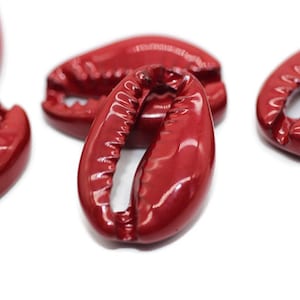 Red Oyster, 13x20mm, Shell pendant, Cowrie charms, seashell connector, Cowrie Shell charms, Conch pendant, DIY Jewelry making, SHLK