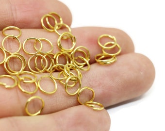 0.8x 7mm jump rings (20 Gau) Brass Jumprings, Open jump rings, jewelry making, brass jump rings, open jumprings, 7mm jumprings, JMPY