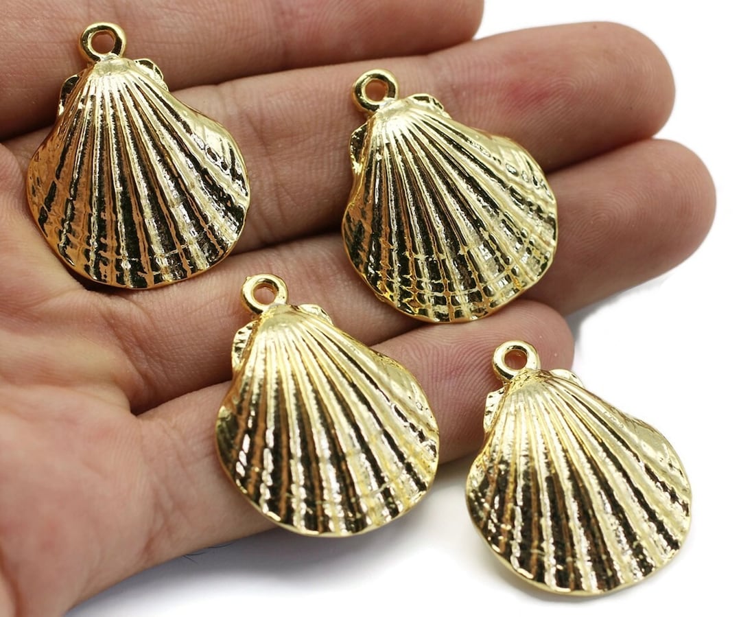 32-teiliges DIY Schmuckset Mit Meeresmotiven - Muschel-Anhänger In Gold Für Armbänder & Halsketten