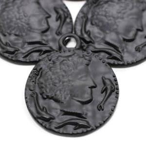 Roman Coin Pendant, 30x35 mm Black Pendant, Black coin charms, Roman Pendants, Medallion Pendant, Caesar coins, Black Coins, CSRC