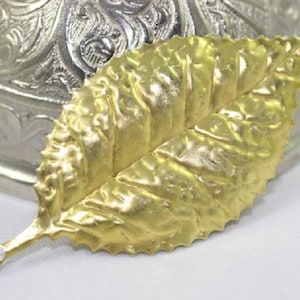Raw Brass Leaf Charm, 30 x 60mm Huge Leaf Pendant, Necklace Pendant, Earring Pendant, Large Pendant, Leaves Charm, LHPC