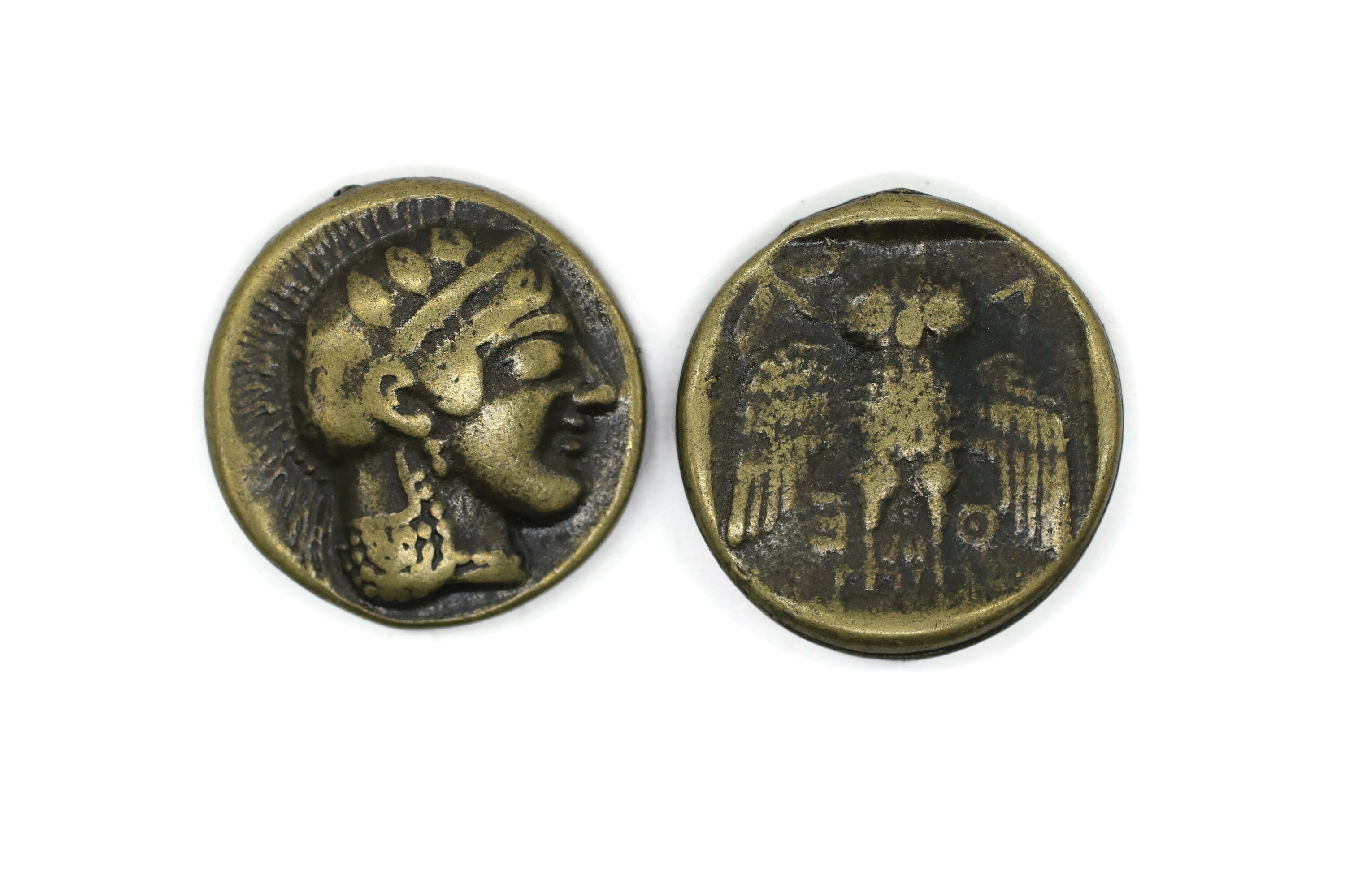 Athena Antique Bronze Minerva coins, 33 mm  Roman Empire artifact, Ancient Greek Rome coins, Greek art coins, Owl coin, Replica coins, HST