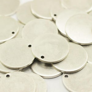 1.4x20mm Matt Silver Discs, 20 mm disc, blank discs, round discs, stamped disc, round tag, thick stamping, Flat Charms, disc charms, MSDT