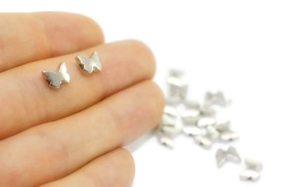 Tibetan Antique Silver Butterfly Spacer Beads 8mm Double-sided 25//50//100 NEW