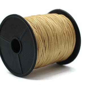 1.1 MM Chinese Knot Brown Nylon Cord, 92 Yards Macrame Bracelet Cording, Shamballa Beading Kumihimo String, Braided Shade Lift Cord TN