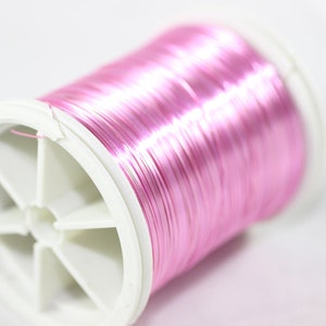 Pink Filigree Wire, Jewellery Wire 0.3mm 28 Gauge, 47 - 48 meters/ 155 Feet Craft Wire, Enameled Copper Wire, Artistic Wires, WRRI