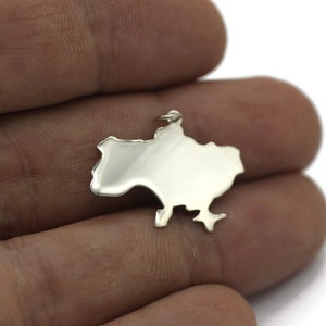 Ukraine Halskette 925 Sterling Silber Charm | Personalisiertes Geschenk | Zierliche Halskette | Halskette | Ukraine Karte Halskette | Minimalistische Halskette