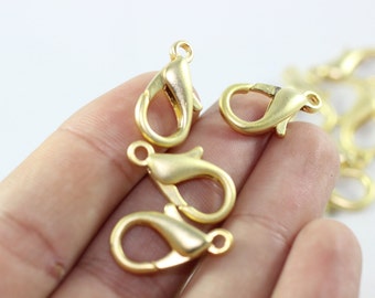 Gold Plated Claw Clasp, Lobster Clasp, Necklace clasps, Bracelet clasps, Making Jewelery, connector 20.5 mm