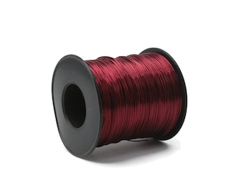 1295 Feet Claret red Copper Wire, Dead Soft Artisan Wire Wrap 22 Gauge (0.6 mm), Uncoated Bare Solid Copper Craft Wire Coil And Spool WRRI