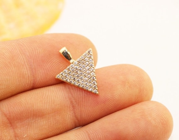 Double heart charm pendant Micro Pave charm Clear Cubic Zirconia charms in goldrose goldsilver colour 25mm 1pc