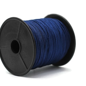 1.1 MM Chinese Knot Dark Blue Nylon Cord, 92 Yards Macrame Bracelet Cording, Shamballa Beading Kumihimo String, Braided Shade Lift Cord TN
