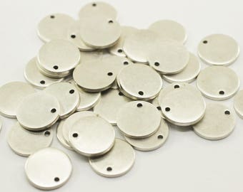 1.4x14mm Matt Silver Disc, Round Stamping Discs, Stamping Blanks, silver round disc, round tags, disc necklace, charm, coin disc, MSDT