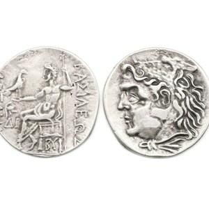 Odessos Antique silver King Alexander coins, 42 mm Roman Empire artifact, Ancient Greek Rome art coins, Herakles coin, Replica coins, HST