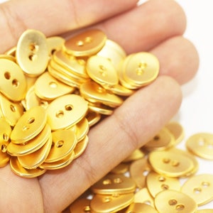 10x13 mm Round Matt Gold Plated Disc, Bead Spacers, Gold Twisted Beads, Flat Discs, Button disc, flat beads, BTSD