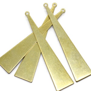 Raw Brass Triangle Charms With 1 Hole, Brass Triangle Charm, Blanks (60x13x0.80mm)