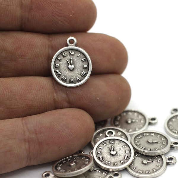 Matt Silver Plated Steampunk Charm 13x16mm | Personalized Gift | Clockwork Pendant | Steampunk Watch charm | Steampunk Clock | Gearwheel