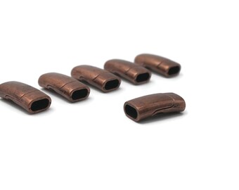 Fermoirs plaqués cuivre antique, fermoirs en laiton 12 x 25 mm, fermoirs embouts de cordon en cuir plat, fermoirs de bracelet, connecteur pour fermoirs plats