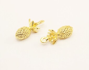 Shiny Gold Pineapple Charm, pineapple pendant, Necklace Jewelry, gift for her, Jewelry Making, necklace charm, pineapple jewelry, PABC