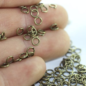 6mm jump rings (20 Gau) Antique Bronze Jump Rings, Open jump rings, jewelry making, brass jump rings, bronze jumprings, 6mm jumprings, JMPP