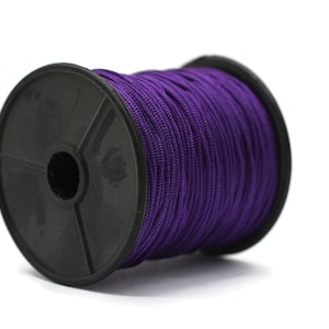 Cordón de nailon morado con nudo chino de 1,1 MM, cordón de pulsera de macramé de 92 yardas, cordón de Kumihimo con cuentas de Shamballa, cordón de elevación de sombra trenzado TN