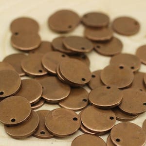 1.2x10mm Antique Copper Disc, blank discs, round discs, stamped disc, round tag, thick stamping, Flat Charm, Stamping Blanks, ACDT