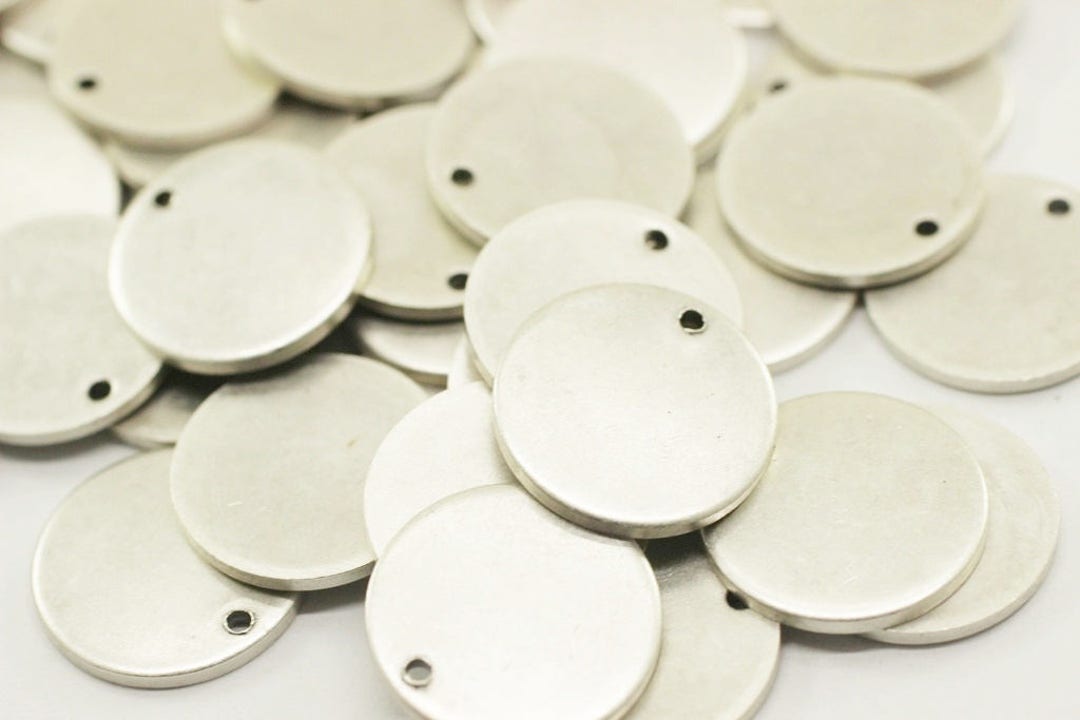 1.4x18mm Matt Silver Disc, 18 Mm Disc, Blank Disc, Round Disc, Stamped ...