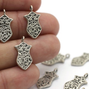 19x9 cm Matt Silver Nalayn Charms, Mini Nalain Pendants, Nalain Pak Nalain Shareef Charms, Sandal Pendants, qadam shareef