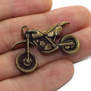 Matt Silver Motorbike charms, Huge Charms, 25x39mm, Motorbike pendant, bicycle charms, Findings, Necklace charms, motorcycle  charms, BCYK