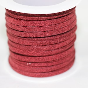 Claret Red Faux Suede Cord, 5mt/ 10mt/ 20mt/ 50m Faux Suede Cord, Bordeaux Jewelry Cord for Jewelry Accessories