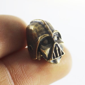 1 Stück handgefertigte Solid Bronze Darth Vader Perle, 14 x 19 mm Star Wars Armband, Das Erwachen der Macht, Star Wars Geschenk, Episode VII, LRA 001