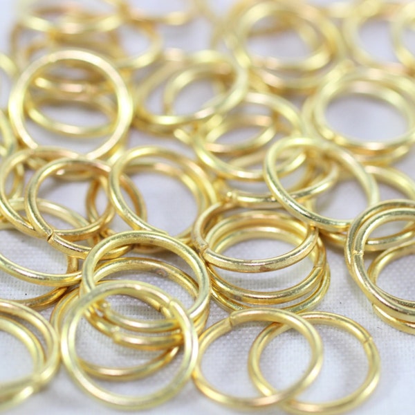 1.2x 10 mm Gold Plated Jump Rings, Tiny Jump Ring Connector, Gold Plated Connectors, Gold Plated Findings, necklace connectors,  JMPG