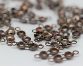 Antique Copper End Clasp With Loop, Inner 4.5 mm, Knot Cover, Cord End Cap, Crimp Cover, Charlotte Crimp End, End Clasp, EDMC