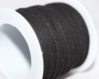 Black Faux Suede Cord, 5mt/ 10mt/ 20mt/ 50m Faux Suede Cord, Black Jewelry Cord for Jewelry Accessories
